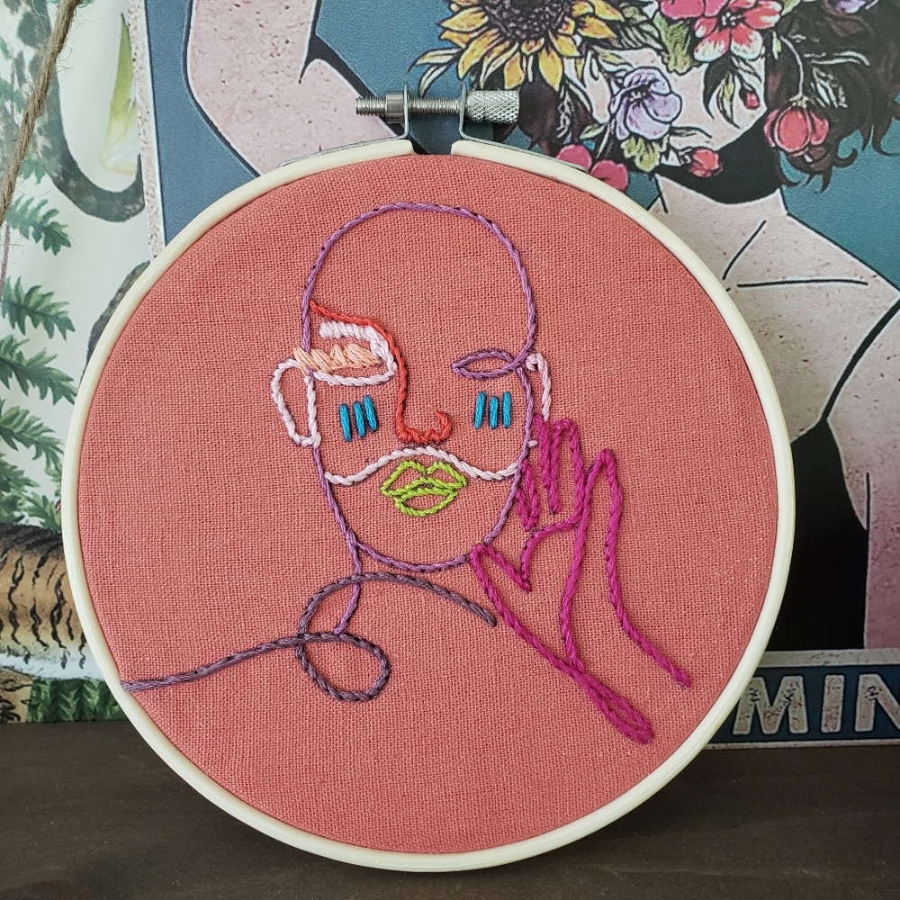 5" Line Art Handmade Embroidery